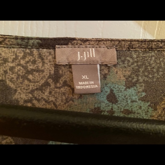 J. Jill brown and green flowing top - Picture 3 of 5